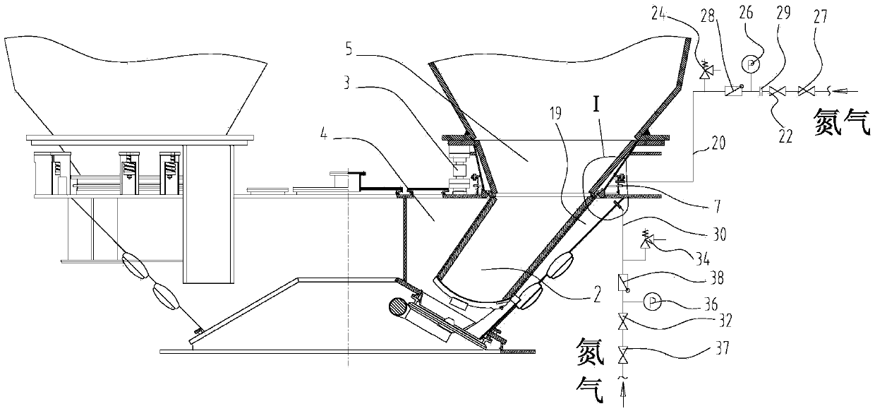 Purging device and technology of blast furnace charging bucket weighing system