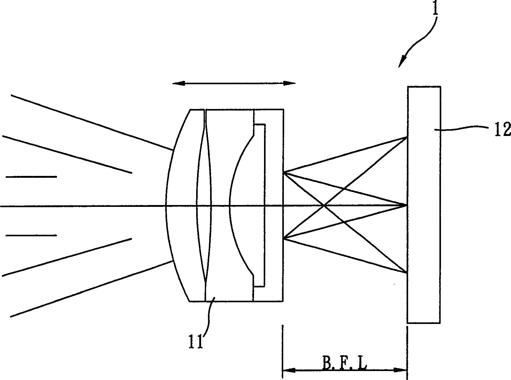 Automatic focusing device for lens