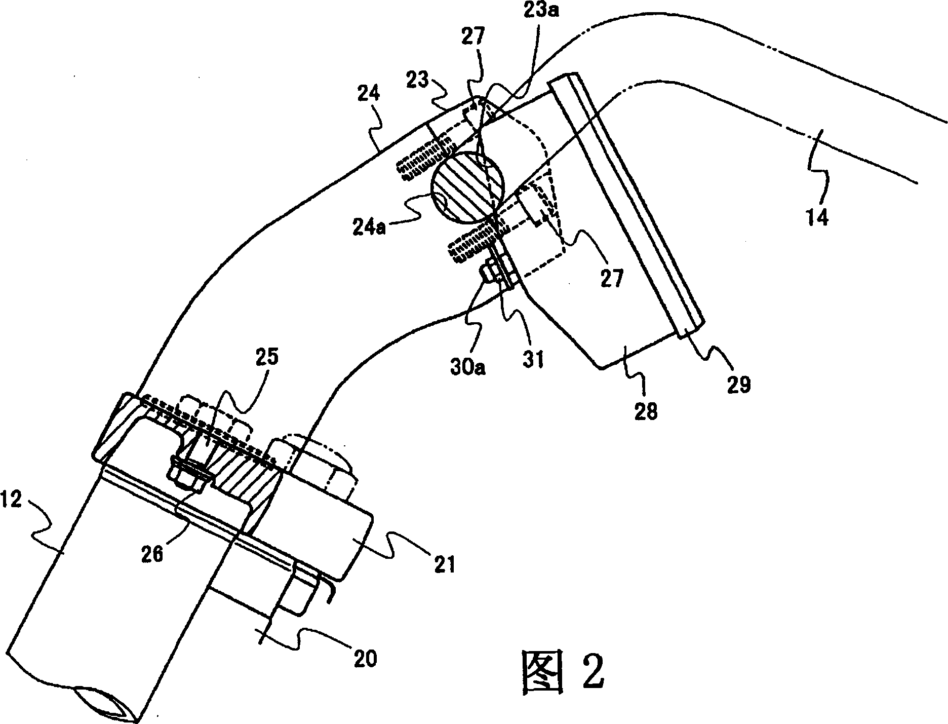 Speedometer mounting structure of automatic bicycle