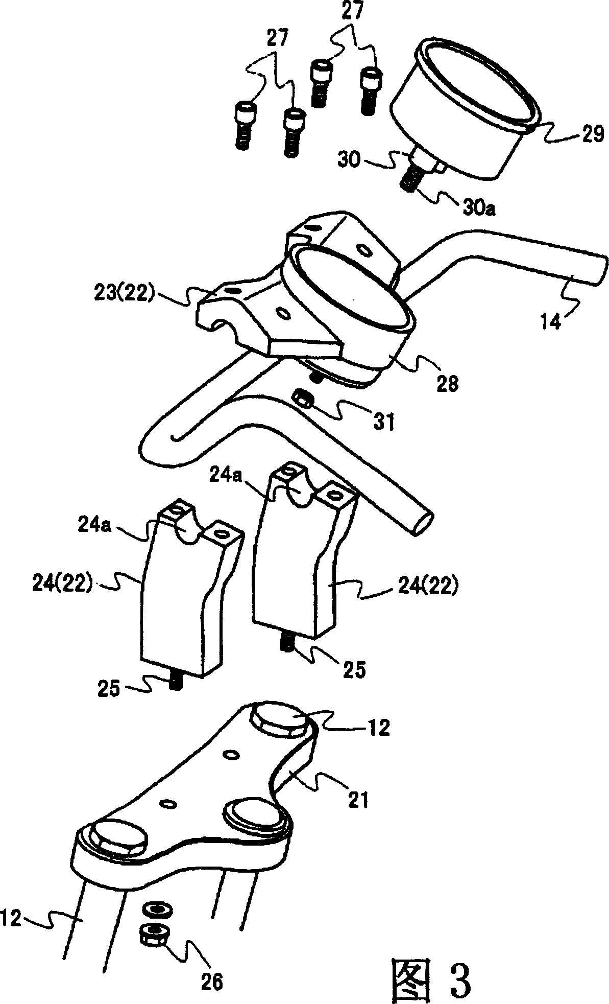 Speedometer mounting structure of automatic bicycle