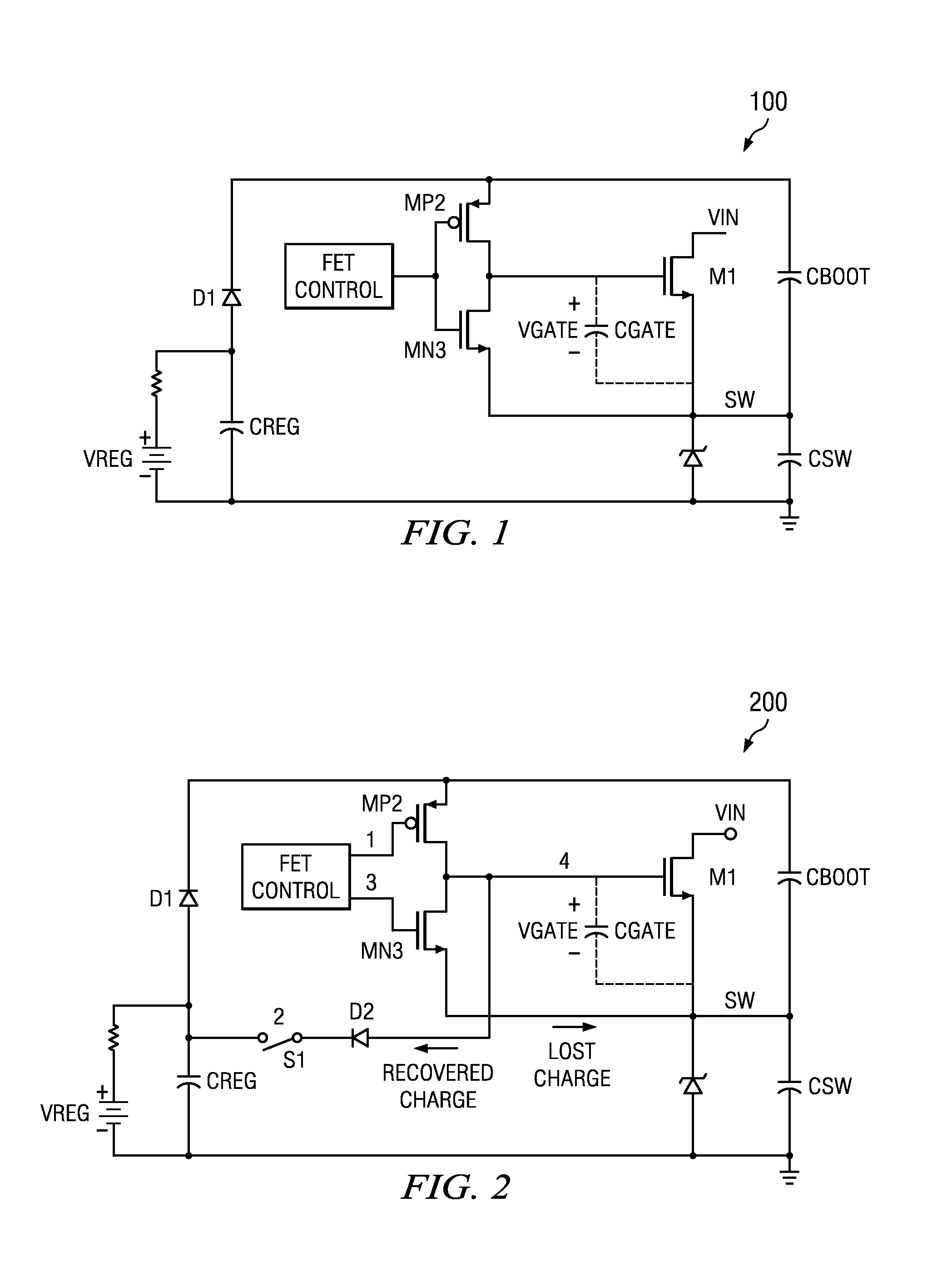 Power FET gate charge recovery