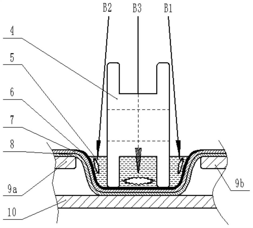 A progressive laser shock ultra-thin plate continuous riveting device and riveting method