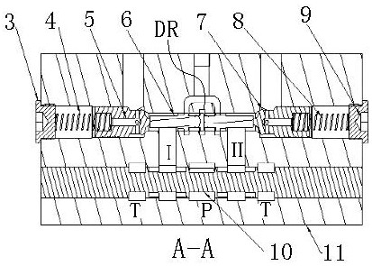 Oil path structure of embedded multifunctional two-way holding valve