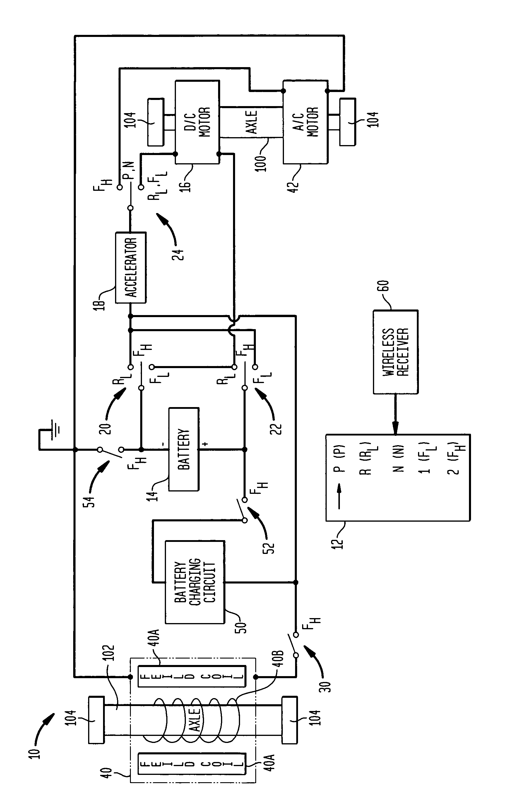 AC/DC system for powering a vehicle