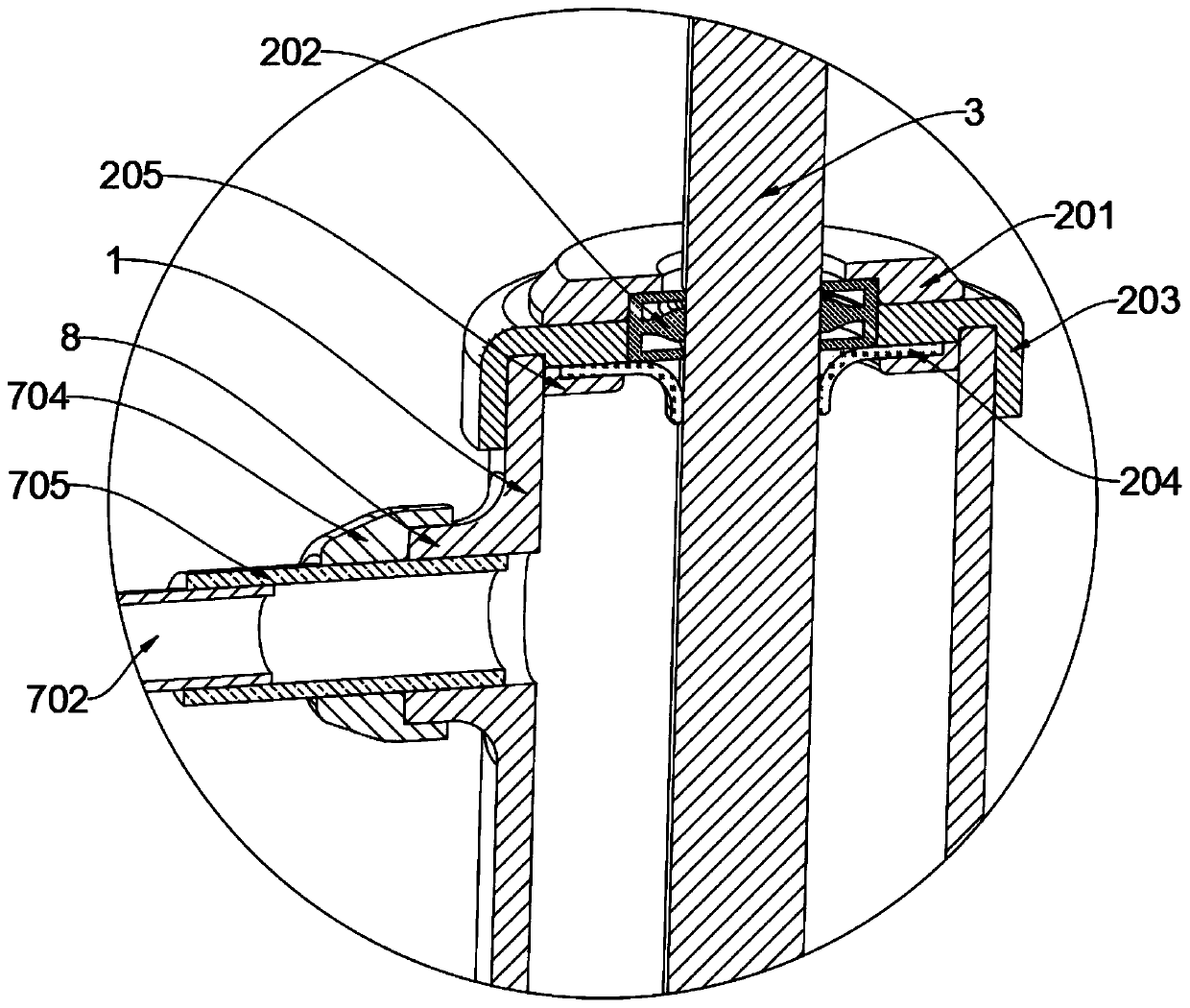 Quantitative-type grouting device of sleeve of PC component and with reinforcement positioning and sealing functions