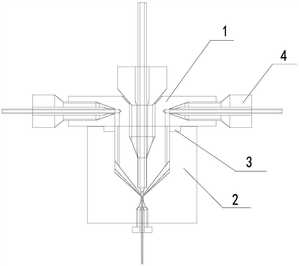 Coaxial fluid liquid path structure