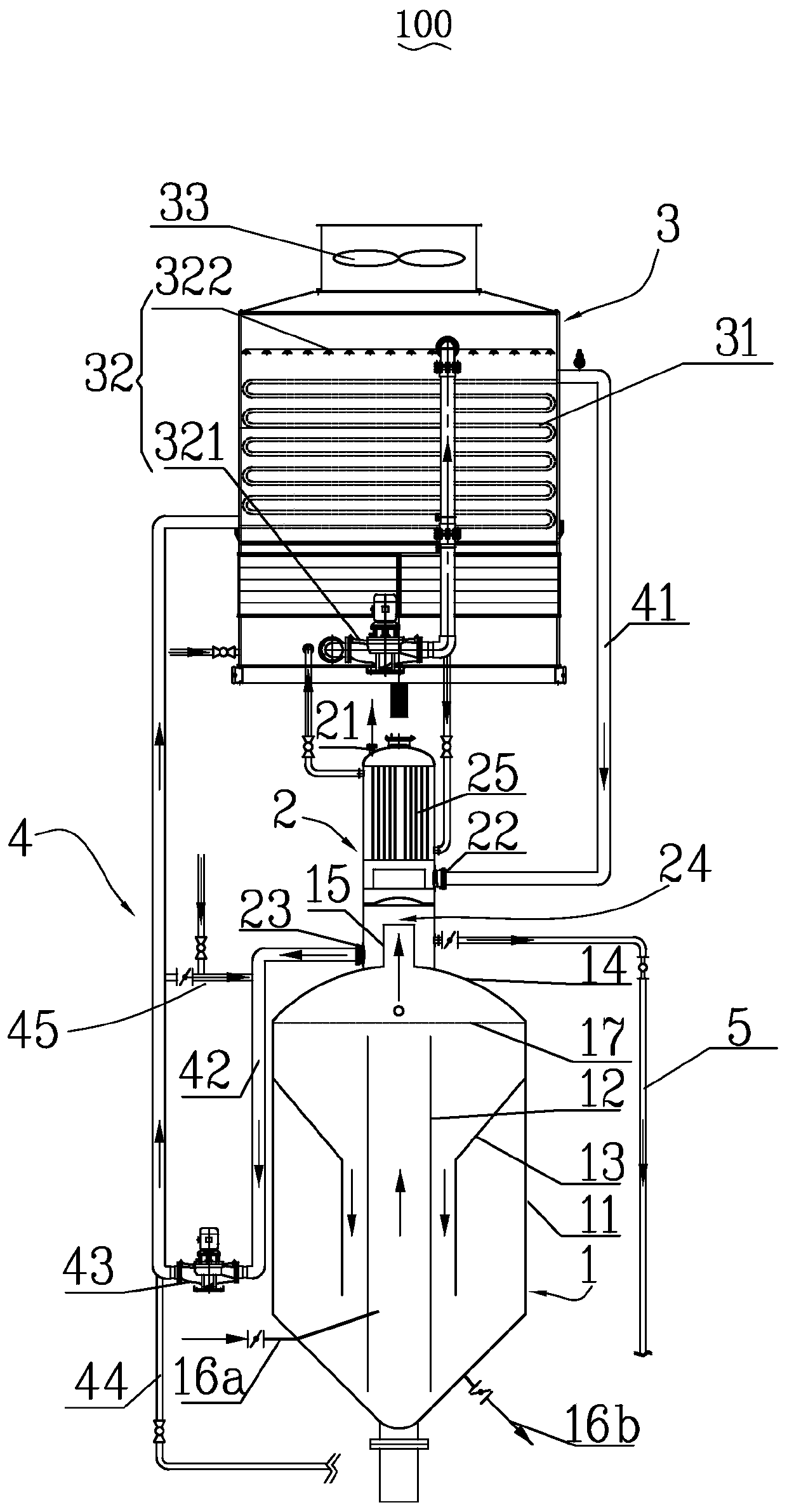 Sodium chlorate crystallization evaporation water closed circulation process system and method