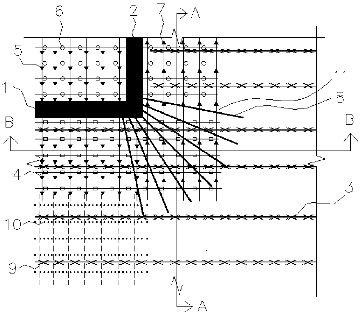 Steel bar layer at external corner