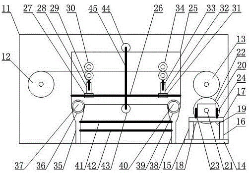 Guide pipe adjusting type radio-frequency cable take-up device