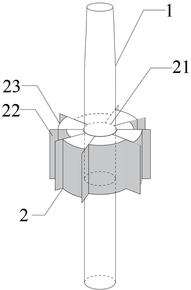 Offshore wind power single pile-friction wing composite foundation and its construction method