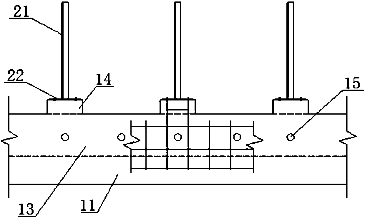 A line-to-line drainage structure used in the double-line section of the low-lying low-speed magnetic levitation line