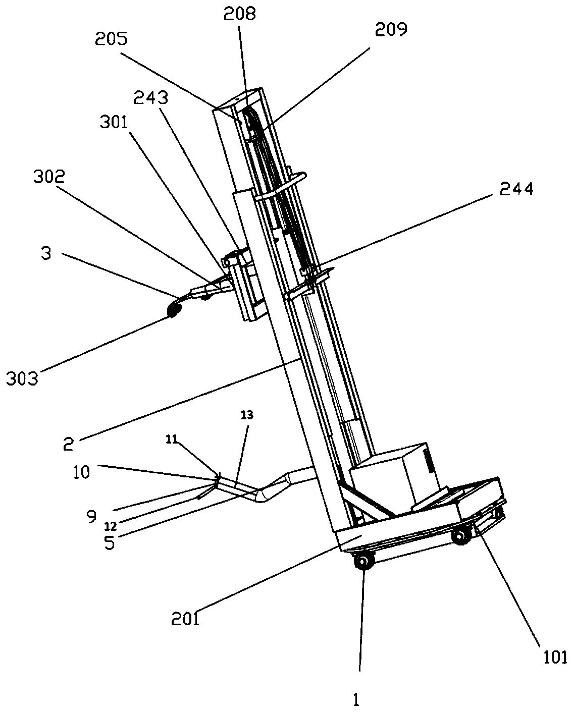 Portable mobile flower watering machine and working method thereof