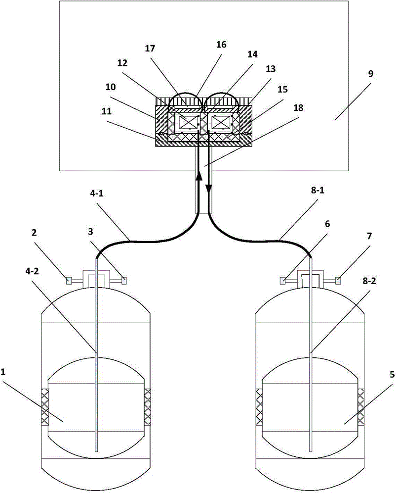 Low-temperature cooling system of superconduction high-intensity magnetic field magnetron sputtering cathode