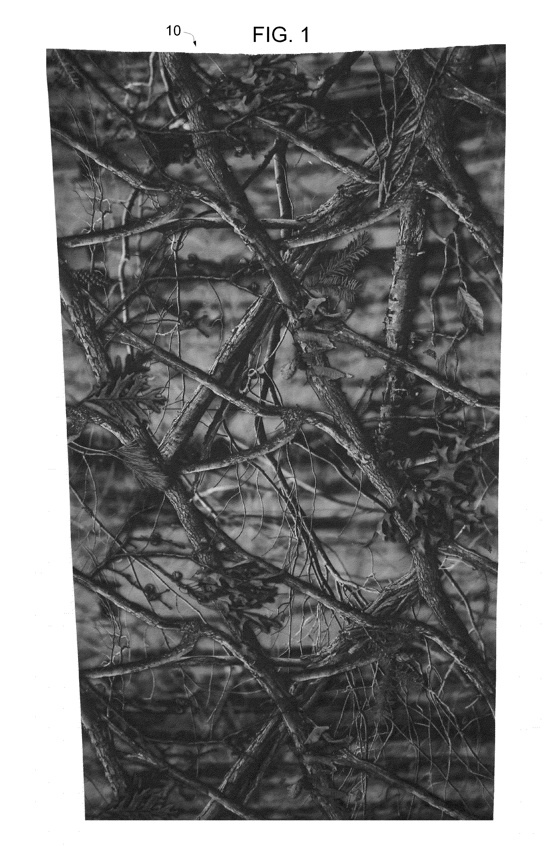 Image processing for forming realistic stratum detritus detail in a camouflage pattern and a camouflage pattern formed thereby