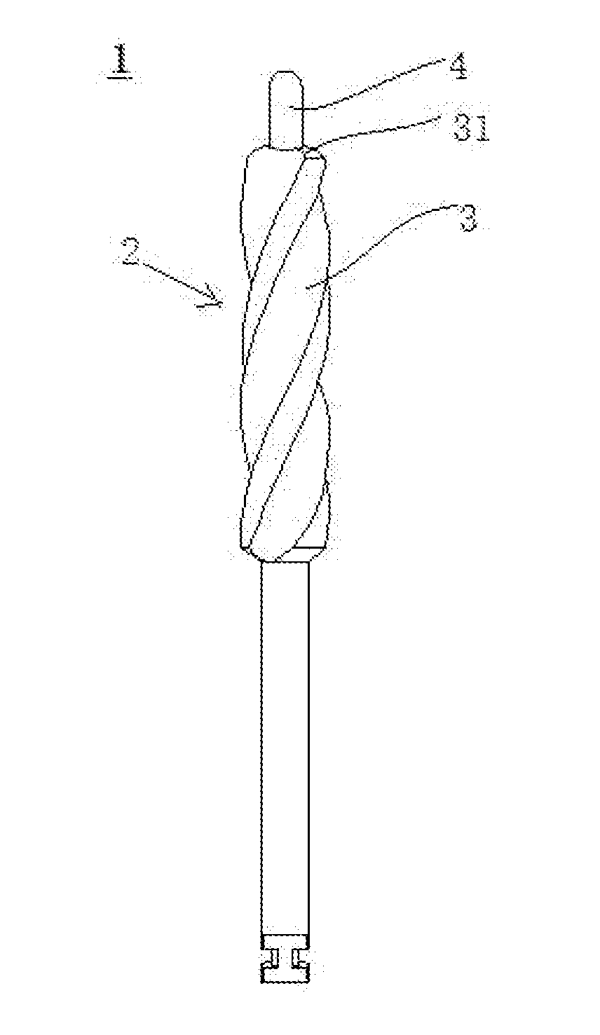 Bone reamer used in the internal sinus lifting procedure of dental implantation