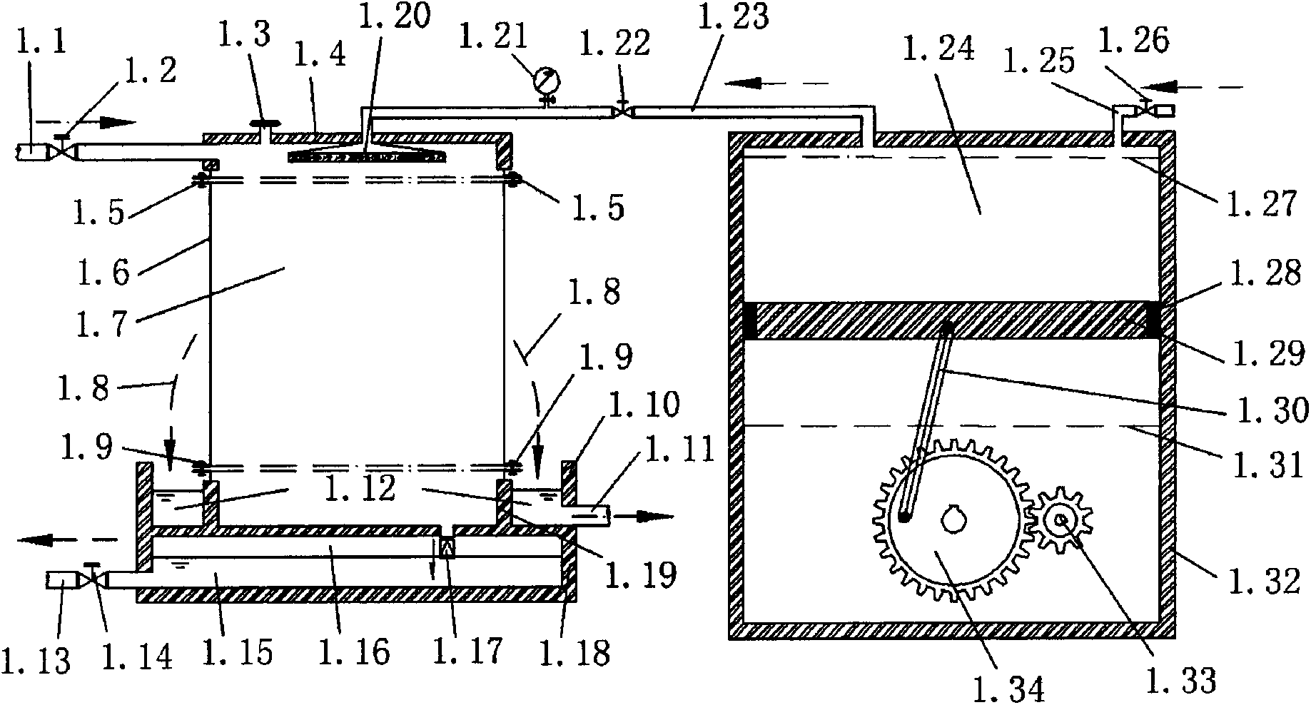 Ultra-filtration device for rural domestic wastewater