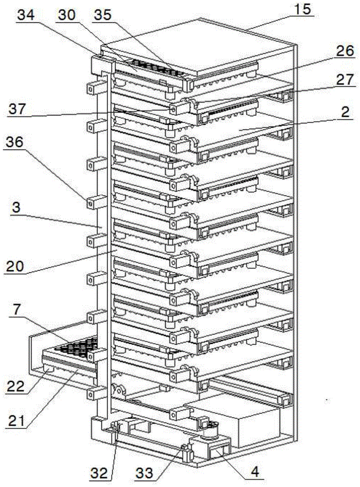 An automatic multi-layer storage box for multi-hole plate for biological detection