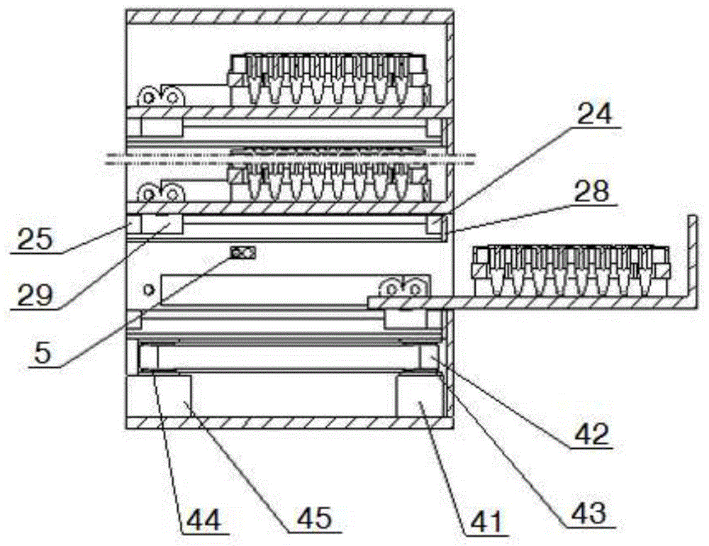 An automatic multi-layer storage box for multi-hole plate for biological detection