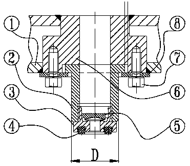 A plug-in sand injection nozzle with flexible installation of hot core box