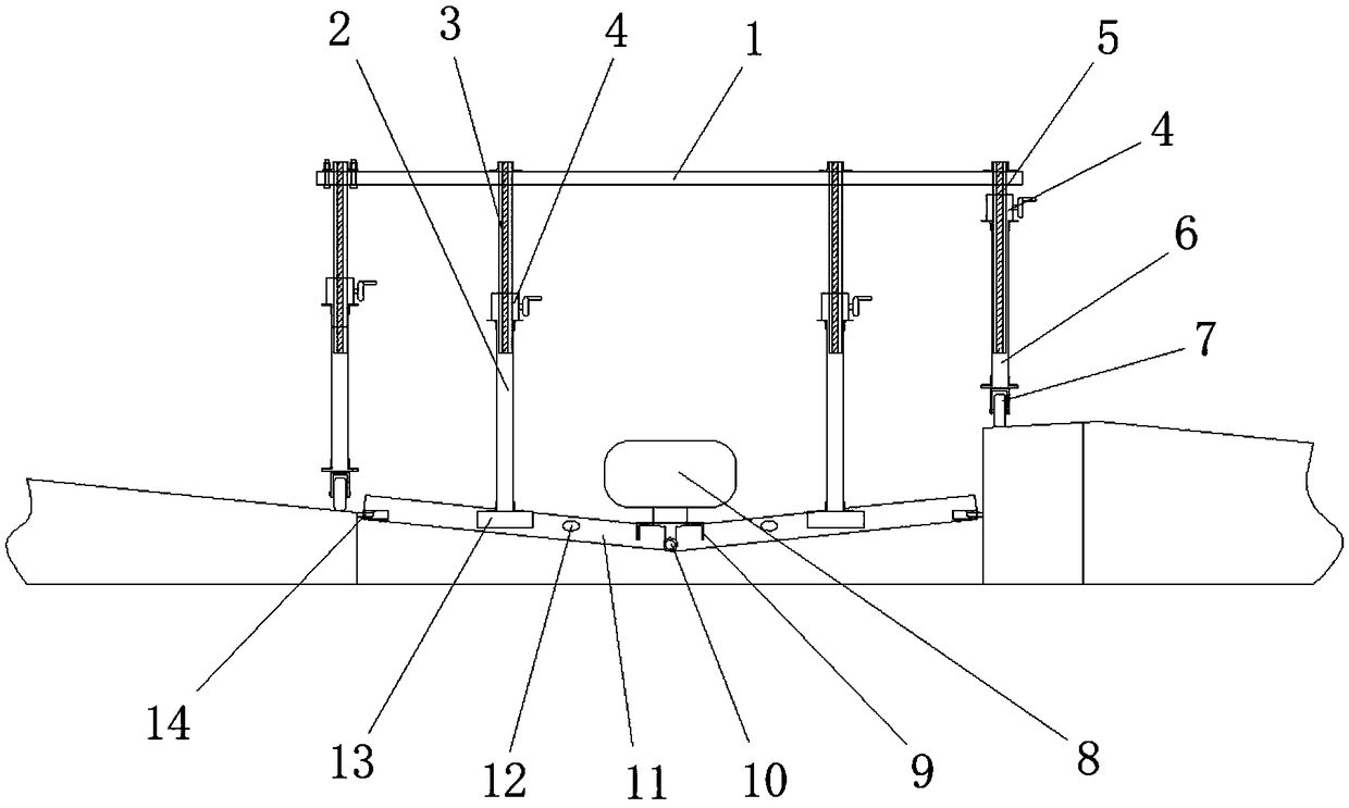 Railway track closing layer concrete leveling machine