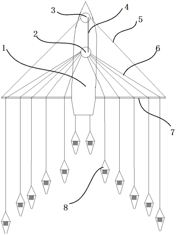 A kind of trawling net for emergency disposal of disaster-caused hairy shrimp in waters near nuclear power plants