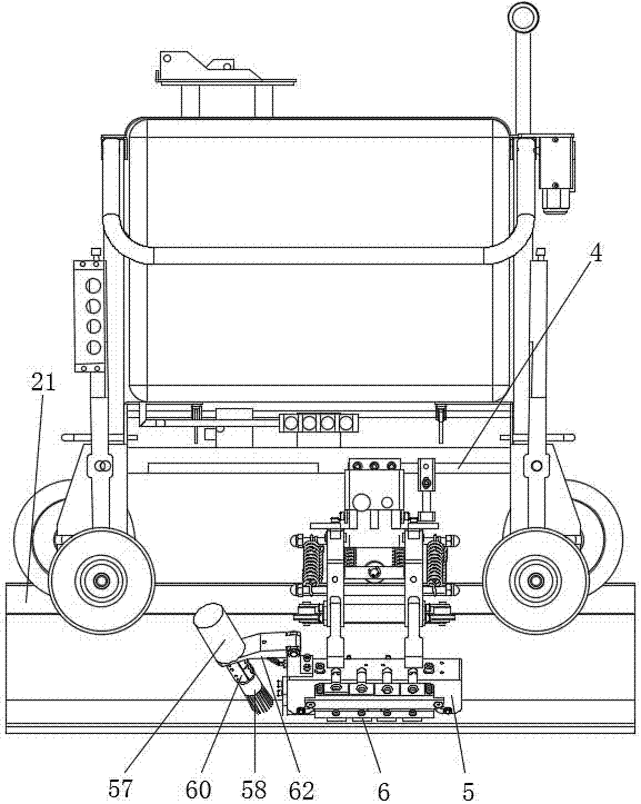 Ultrasonic flaw detection device for steel rail base metal rail flange