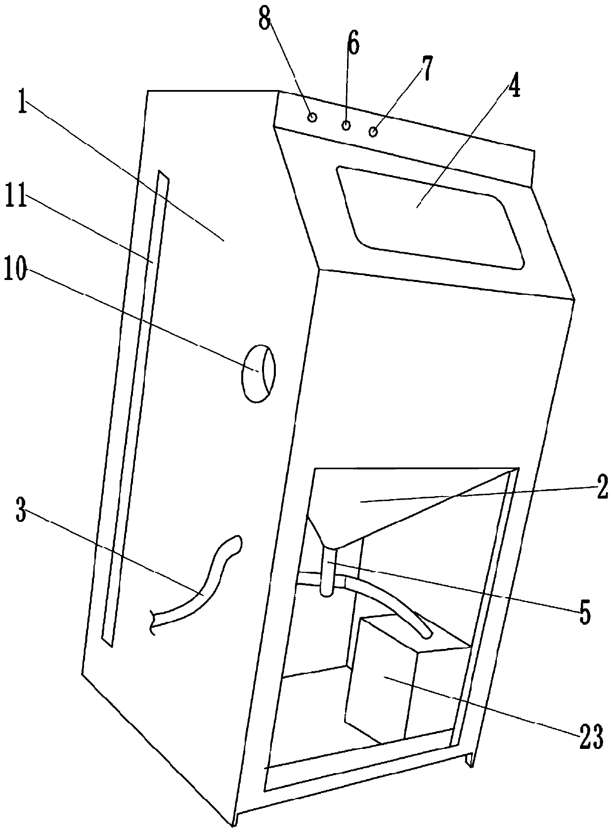 Sand blasting process applied to environment-friendly box variable shell