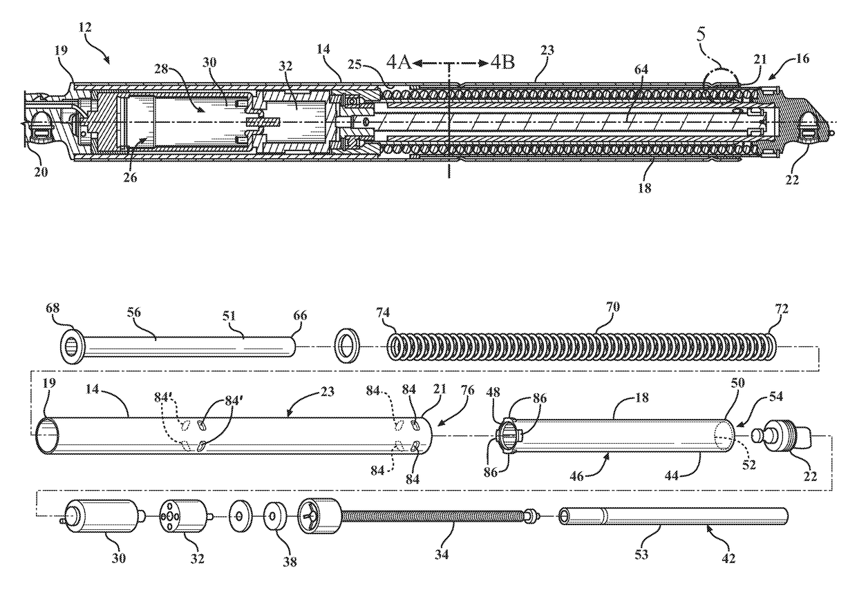 Electromechanical strut with lateral support feature