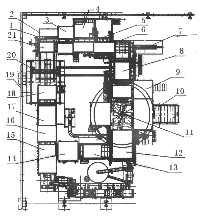 Turntable vacuum moulding production line