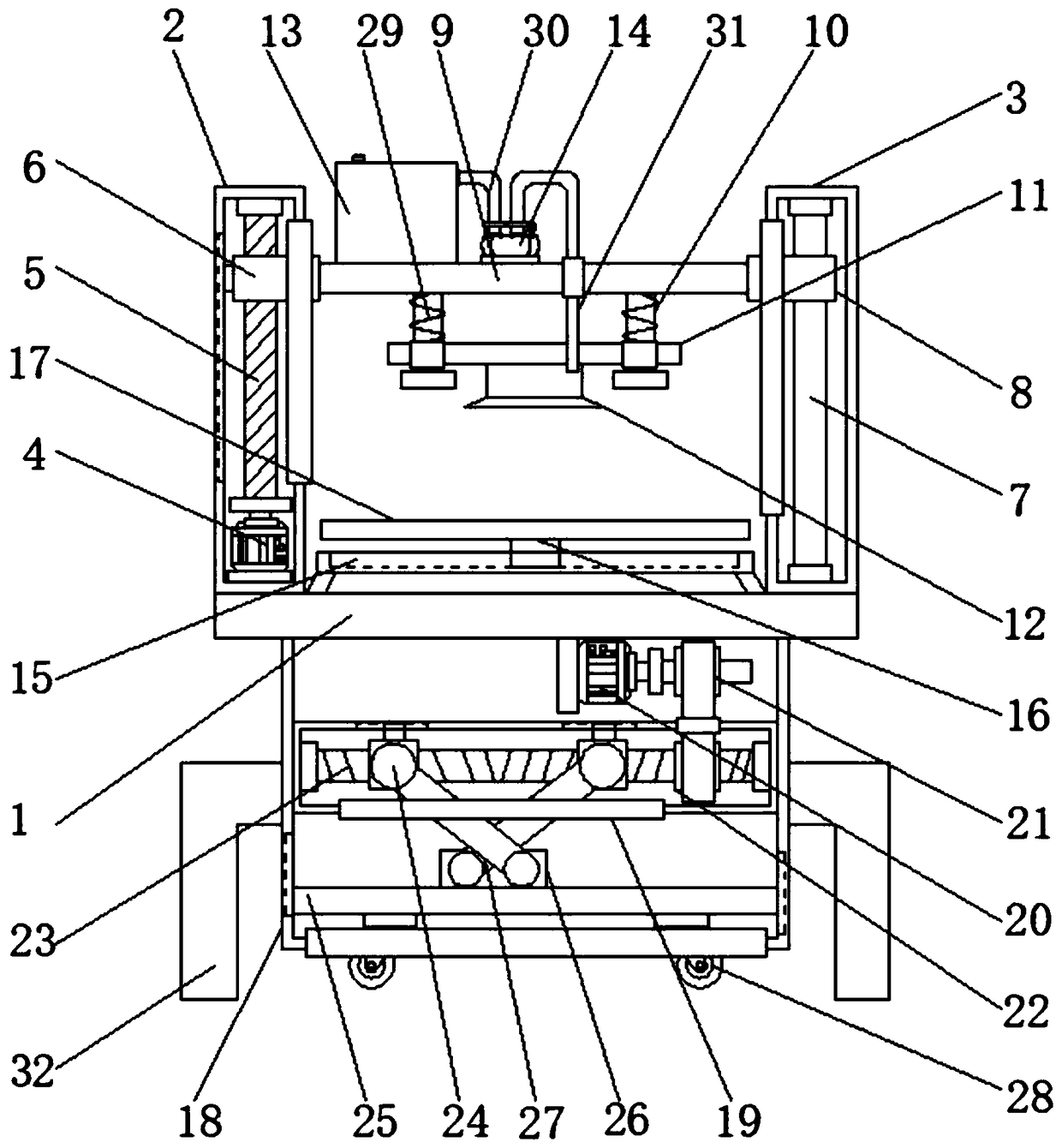 Ironing device for clothing processing