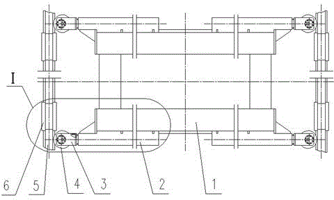 A horizontal wheel anti-gnawing rail device of a two-force rod system