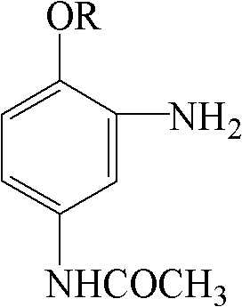 Method for producing 2-amino-4-acetamido benzene alkyl ether by reduction with sodium bisulfide