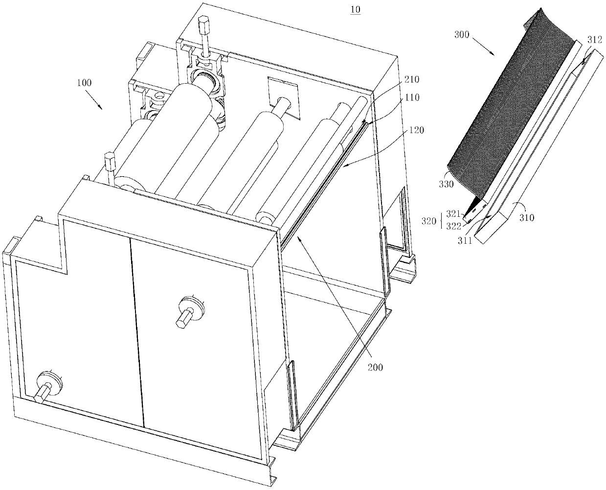 Static electricity removing device of gluing machine