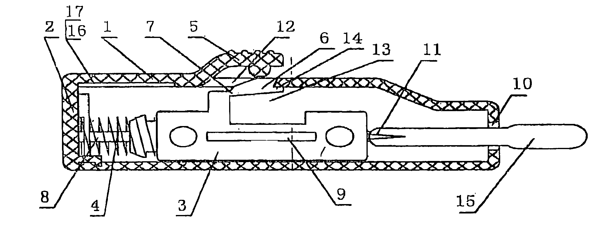 Automatic safe self-destructive disposable blood sampling device