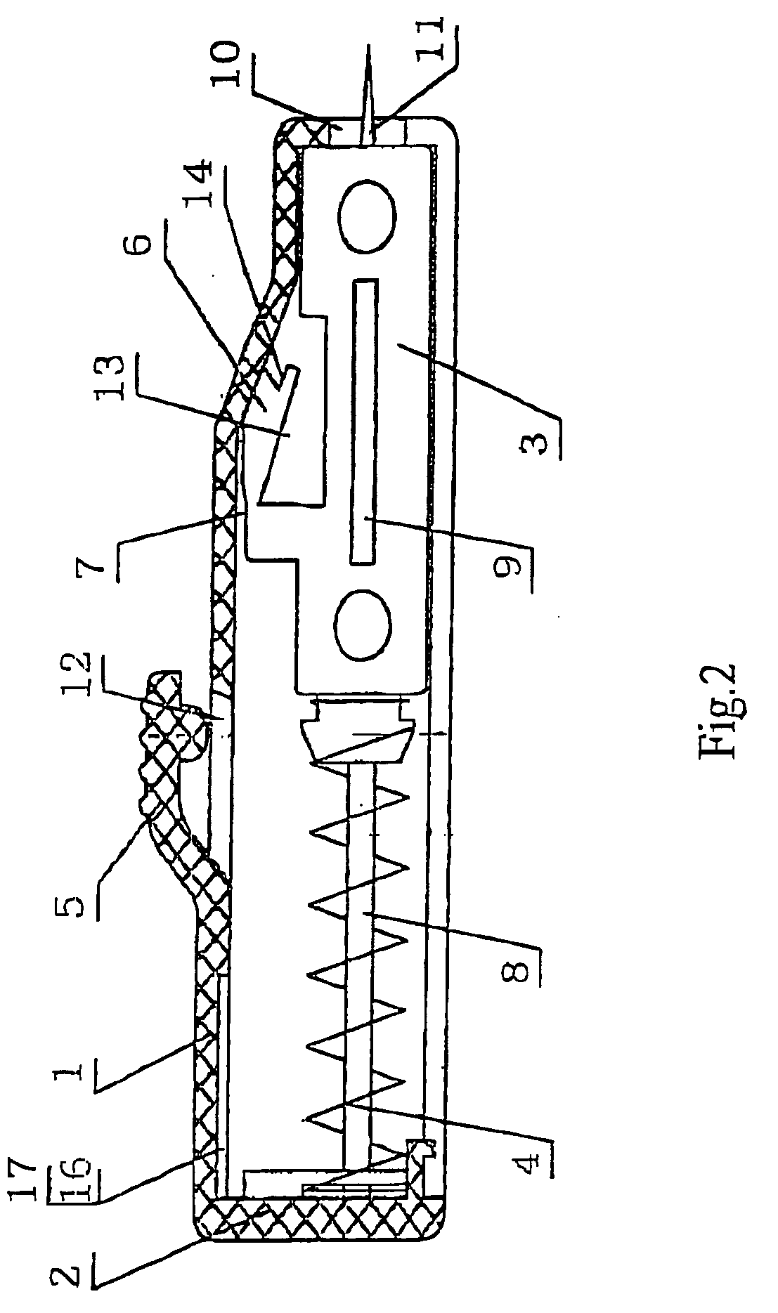 Automatic safe self-destructive disposable blood sampling device