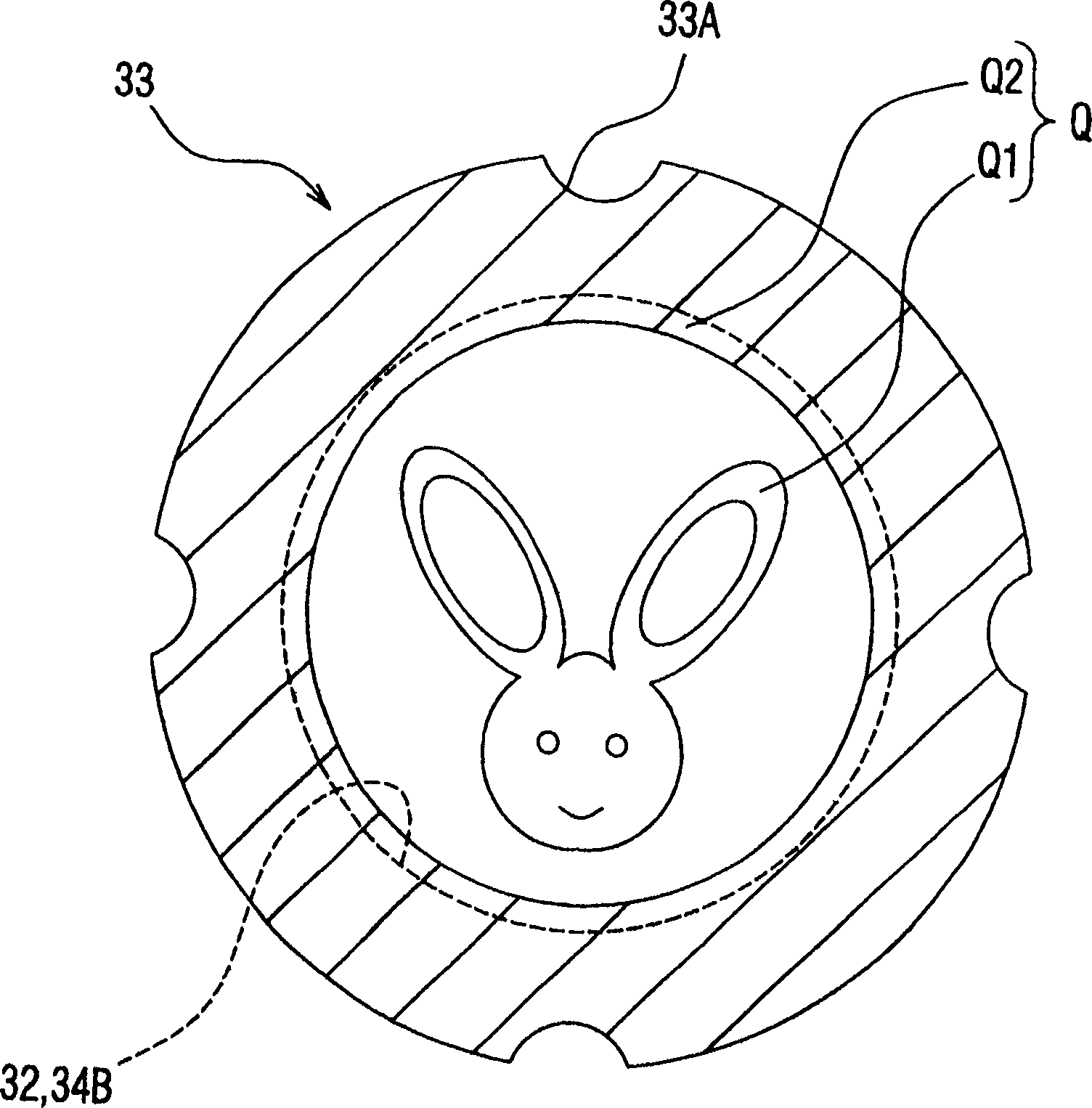 Projective lighting device and film component used therein