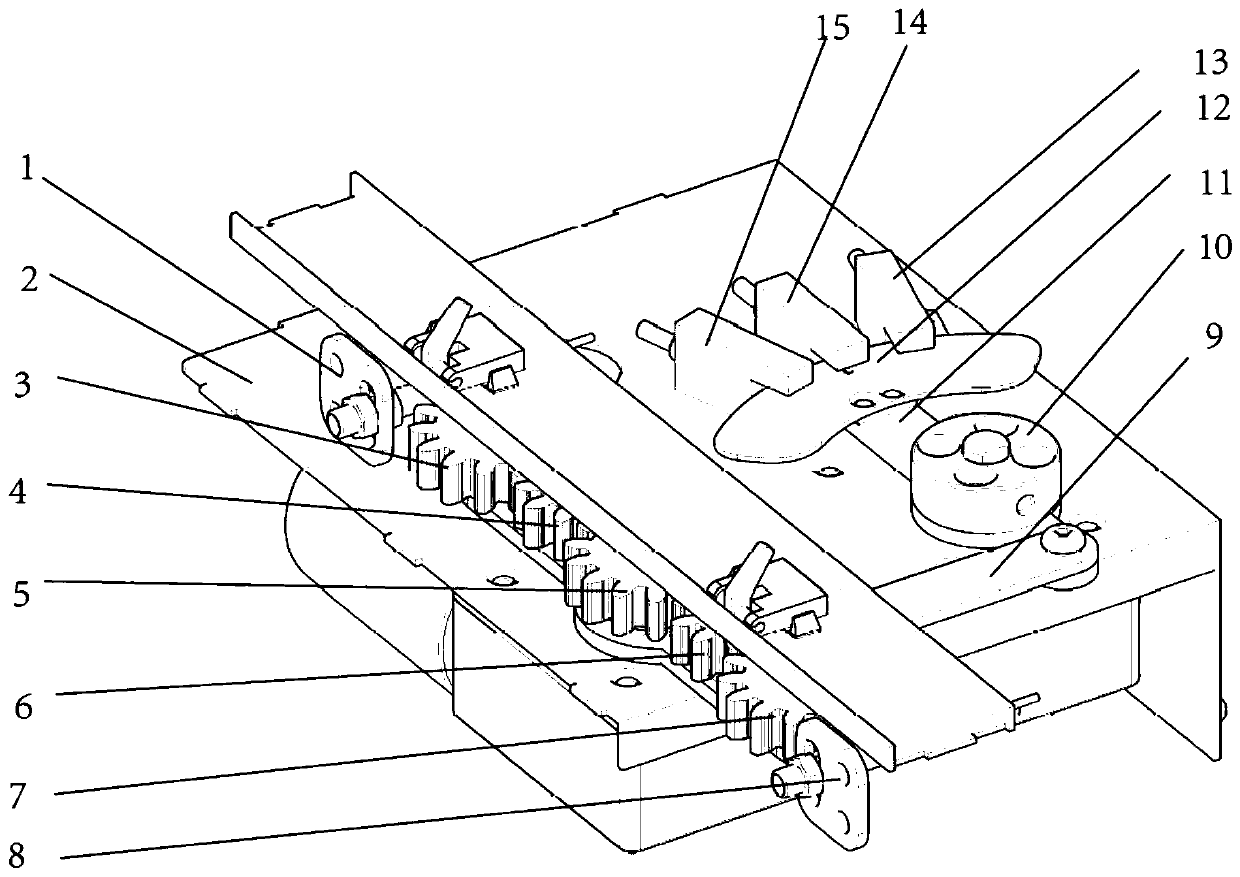 Left-right switching goods taking device for automatic vending machines