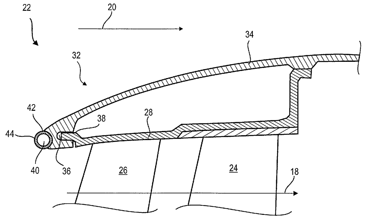 Axial turbomachine blade with platforms having an angular profile