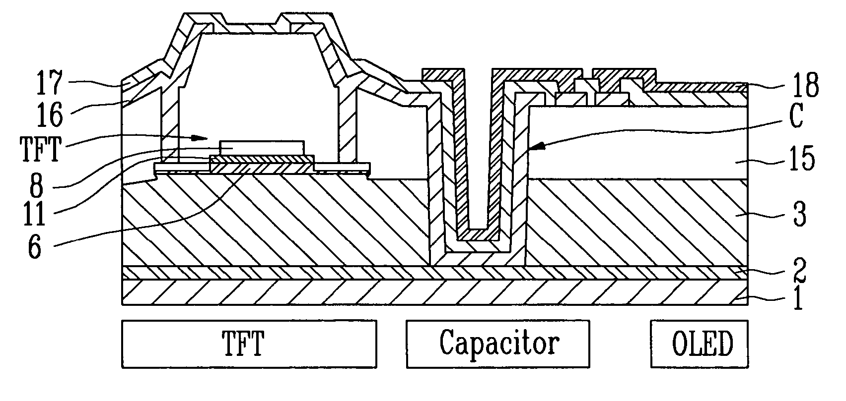 Low temperature active matrix display device and method of fabricating the same