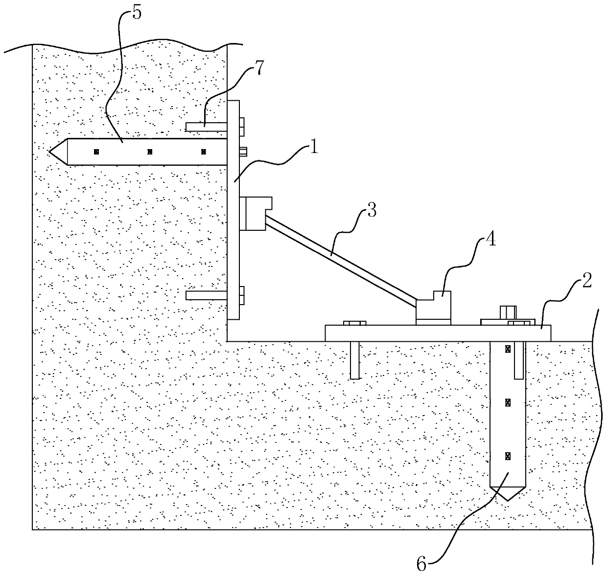 Deep foundation pit supporting structure