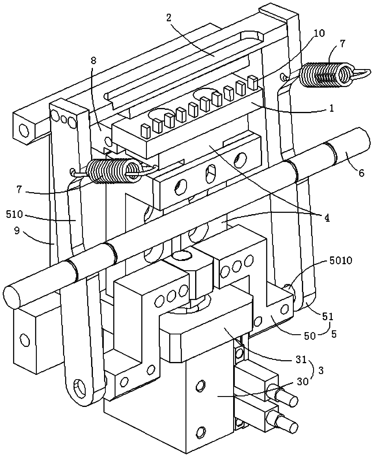 Jacking and stripping mechanism and implementation method