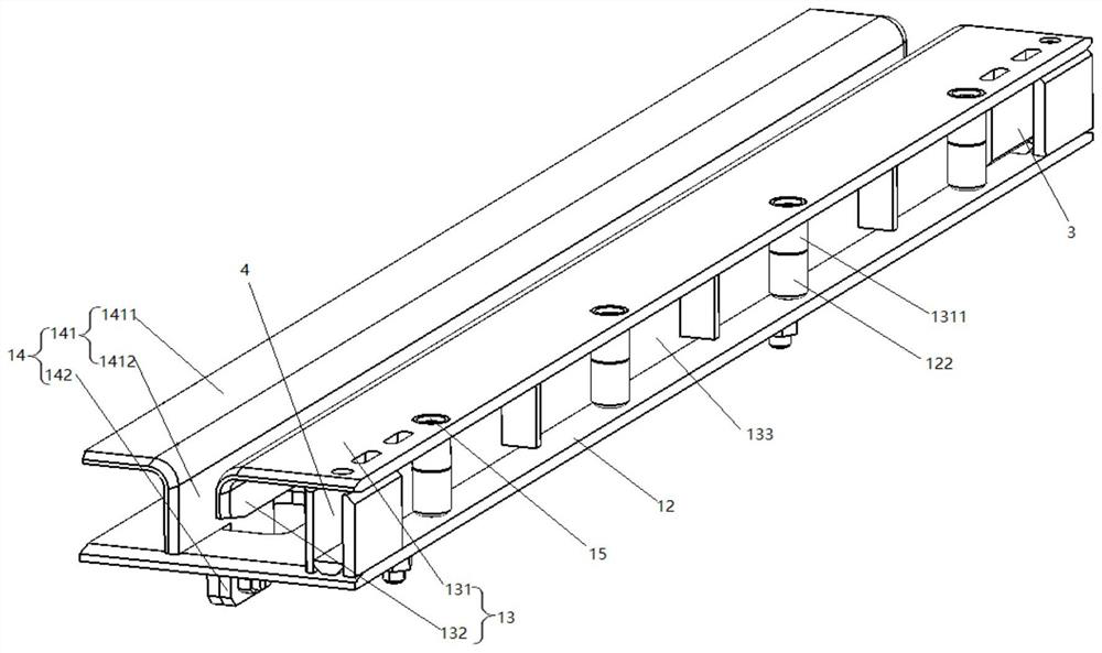 Guiding rail assembly and cable dragging device of coal mining machine