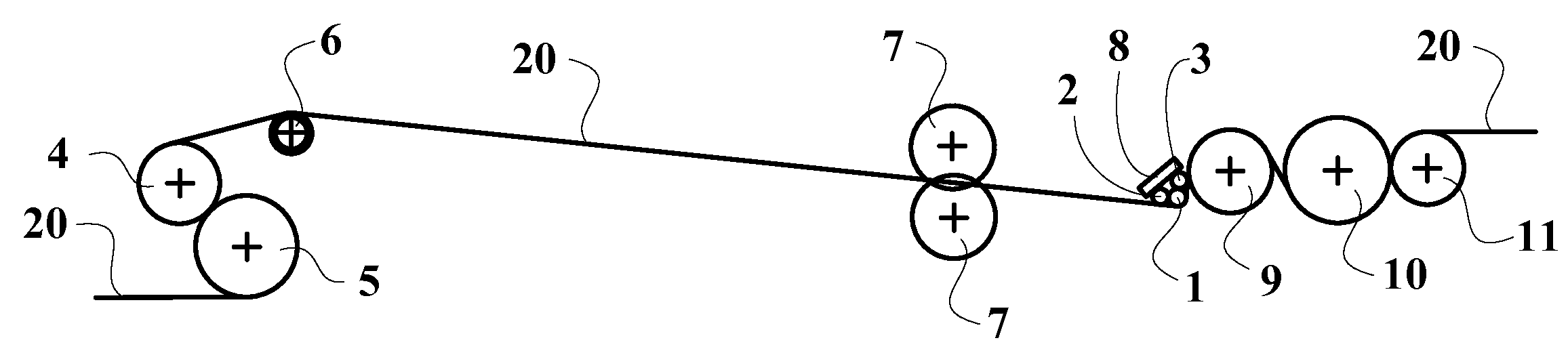 Method for longitudinal stretching a film in solid state and apparatus to carry out the method