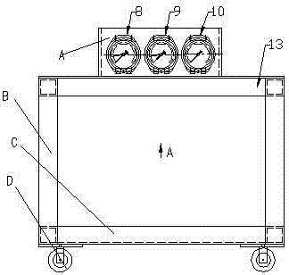 Air cylinder control gear removal test device