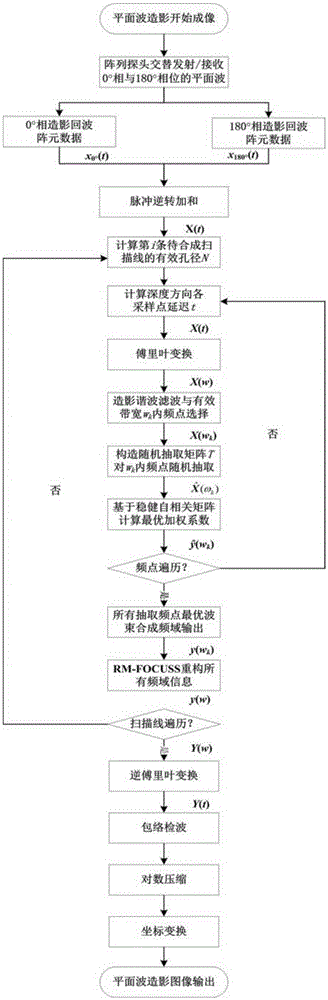 Pulse inverse harmonic plane wave quick contrast imaging method based on compressed sensing of adaptive beamforming