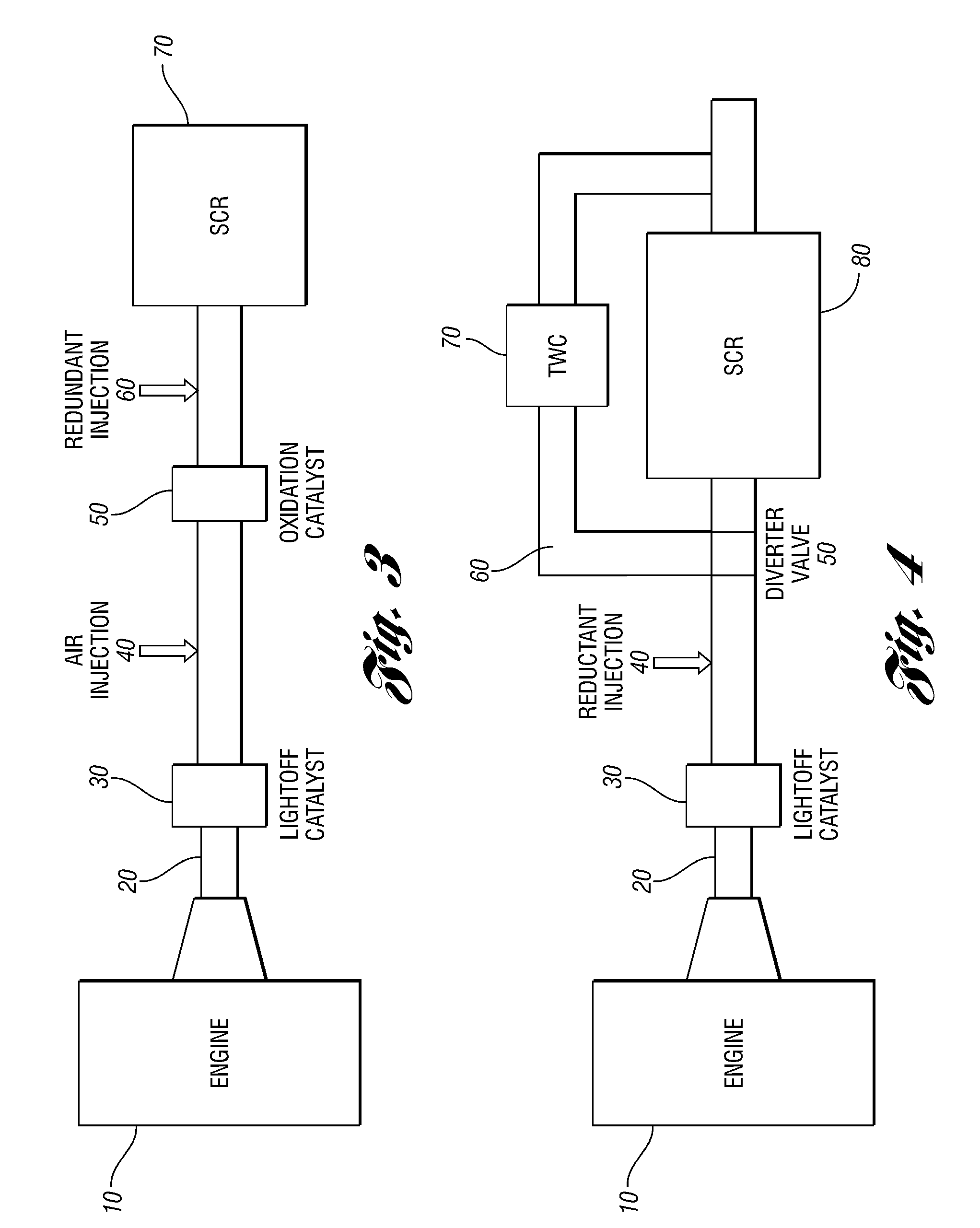 Air-injection system to improve effectiveness of selective catalytic reduction catalyst for gasoline engines