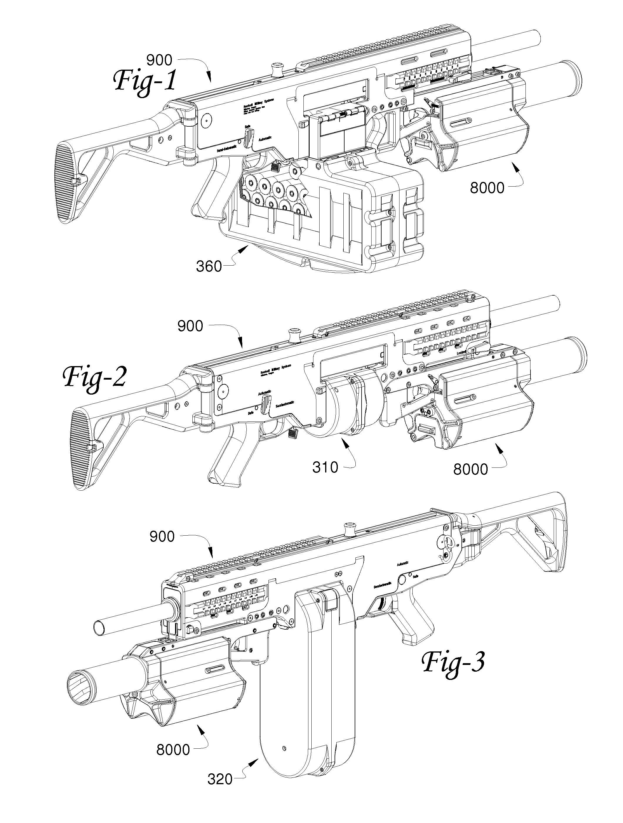 Urban combat system automatic firearm having ammunition feed controlled by weapon cycle