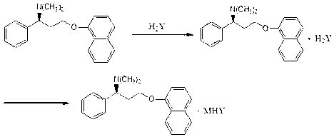 Naphthyloxy benzedrine derivatives and preparation method thereof