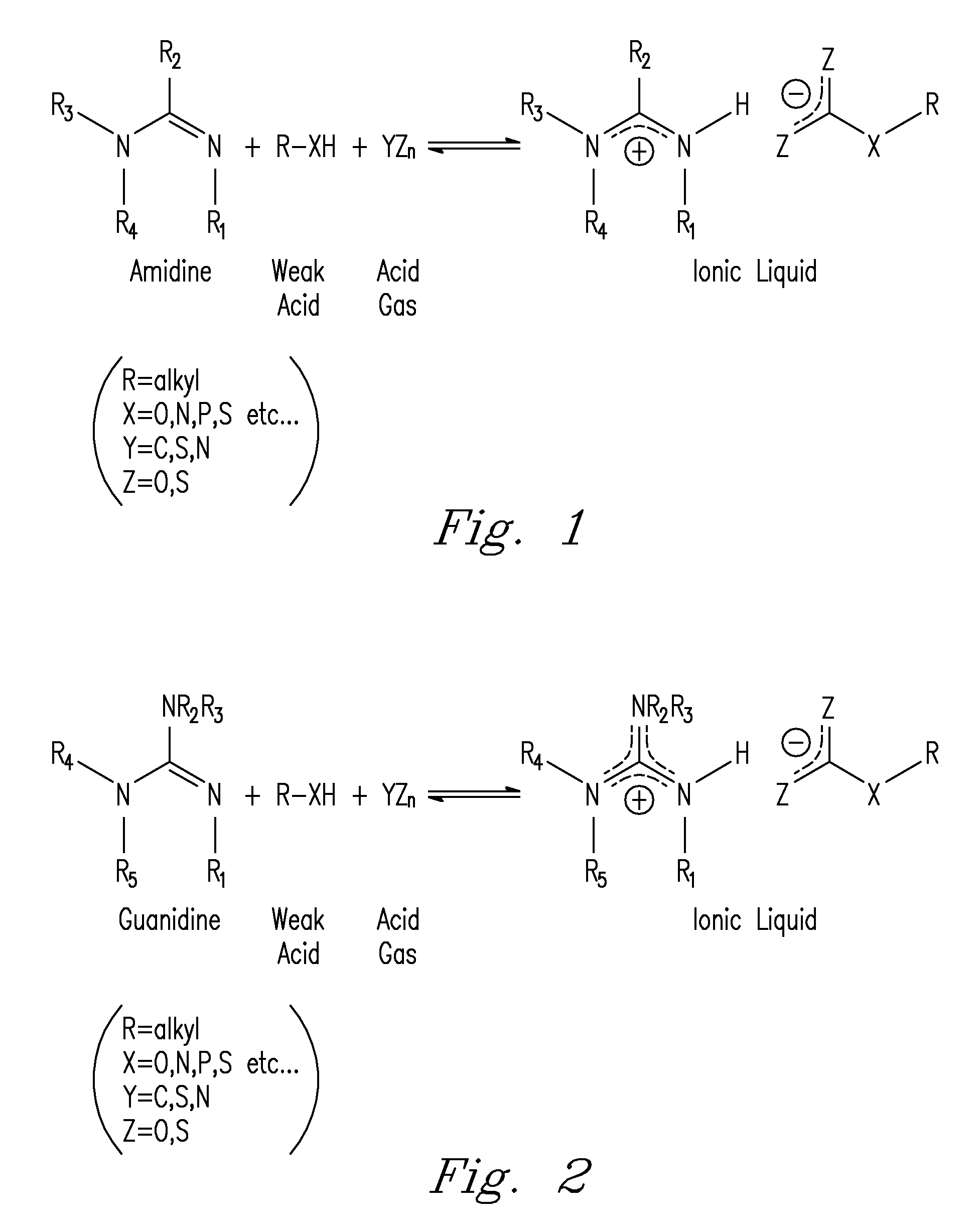 Capture and release of mixed acid gasses with binding organic liquids