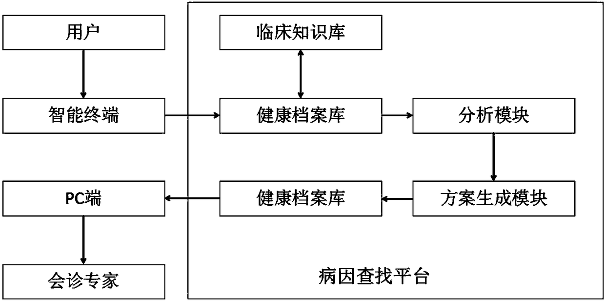 Disease cause finding method and system based on big data